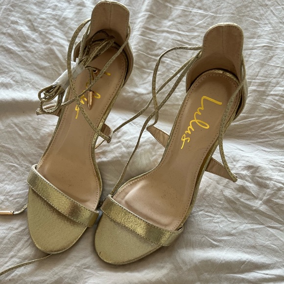 Gold lace up heels - Picture 3 of 3